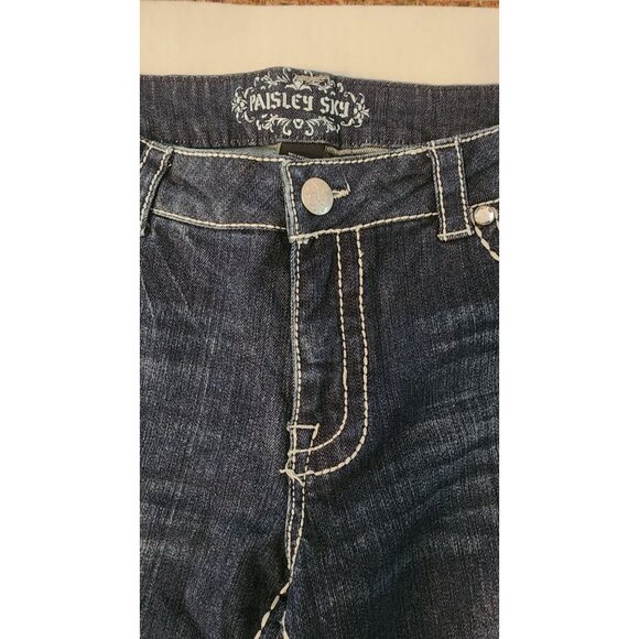 Paisley Sky Women's Dark Wash Denim Jeans Size 14 - Picture 2 of 13